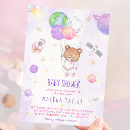 Astronaut Planet Rocket Rymden Baby Shower Inbjudningar