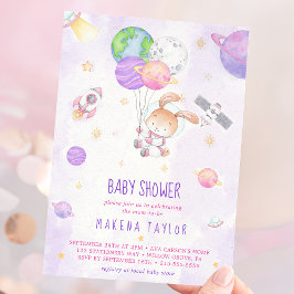 Astronaut Planet Rocket Rymden Baby Shower Inbjudningar