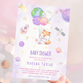 Astronaut Planet Rocket Rymden Baby Shower Inbjudningar
