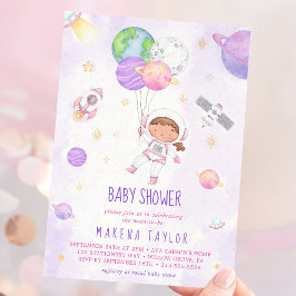 Astronaut Planet Rocket Rymden Baby Shower Inbjudningar