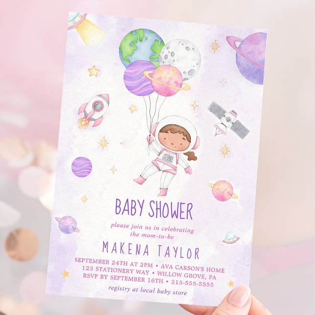 Astronaut Planet Rocket Rymden Baby Shower Inbjudningar (Skapare uppladdad)