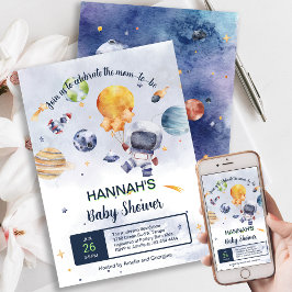 Astronaut Planet Rymden Baby Shower Inbjudningar