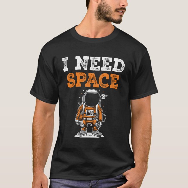 Astronaut Planet Spaceship Galaxy Cosmonaut T Shirt (Framsida)