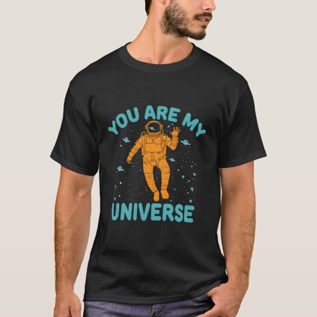 Astronaut Planet Spaceship Galaxy Cosmonaut T Shirt (Framsida)