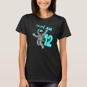 Astronaut Planet Spaceship Lycklig 12:e Birthday T Shirt