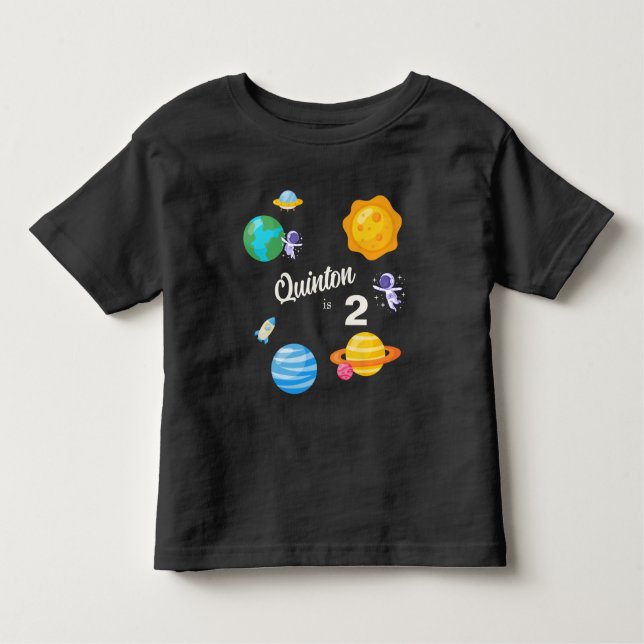 Astronaut Planets 2:a födelsedag T Shirt (Framsida)