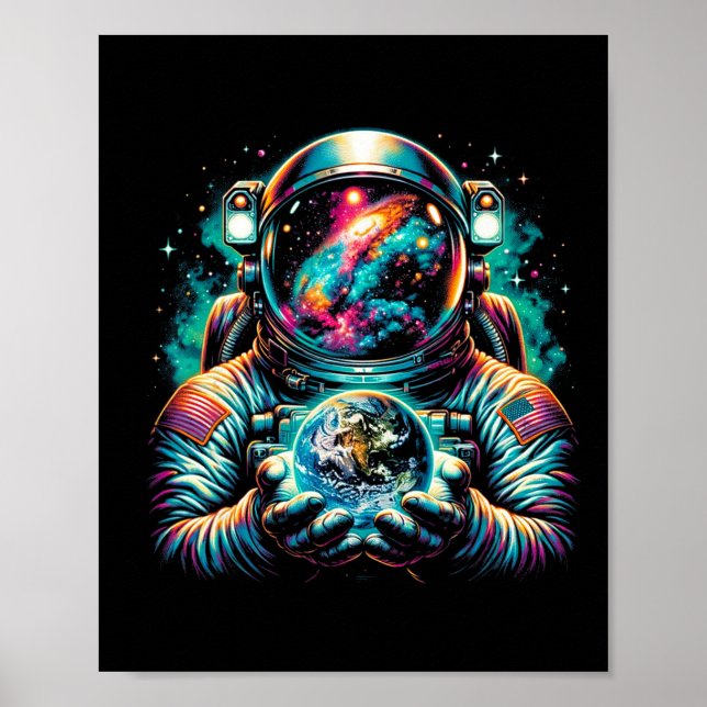 Astronaut Planets Astronaut Science Space Cosmic E Poster (Framsidan)