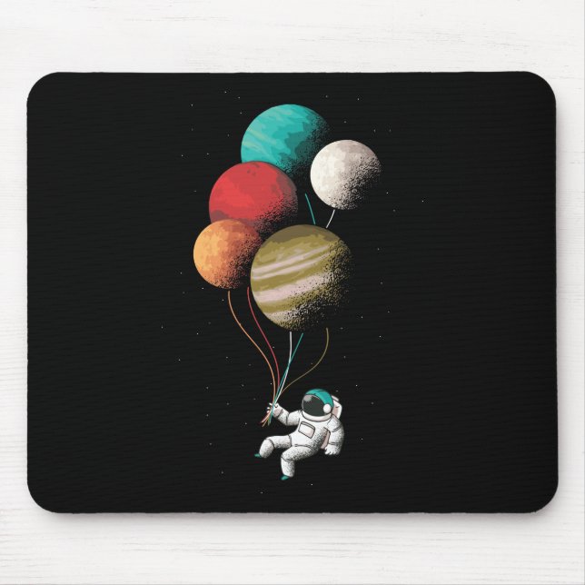 Astronaut Planets ballonger världen och rymden Musmatta (Framsidan)