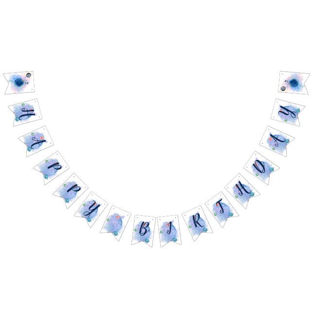 Astronaut & Planets Grattis på födelsedagen buntba Vimplar (Alla)