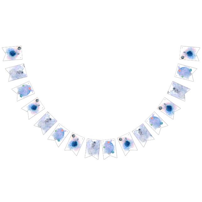 Astronaut & Planets Grattis på födelsedagen buntba Vimplar (Alla)