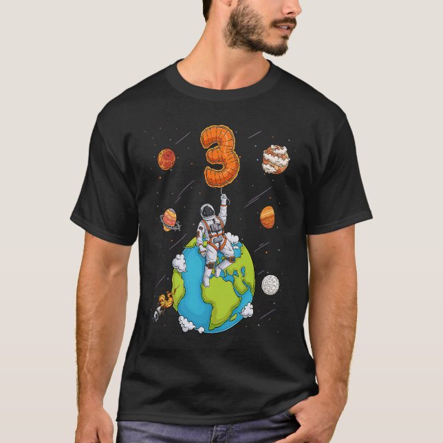 Astronaut Planets Rymden 3-åriga T Shirt (Framsida)