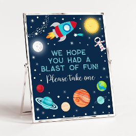 Astronaut Planets Rymden Birthday-favoritskylt Poster