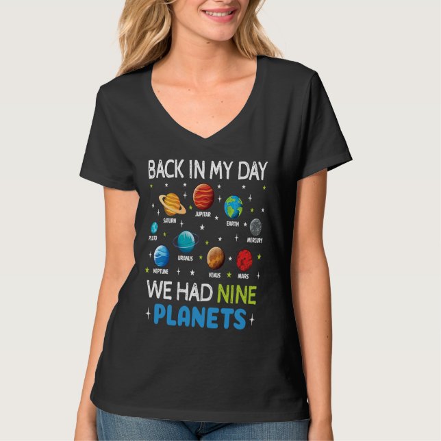 Astronaut Planets Solar System Dwarf Space  Astron T Shirt (Framsida)