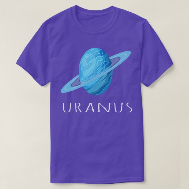 Astronaut Planets Solar System, Space Älskare Uran T Shirt (Design framsida)