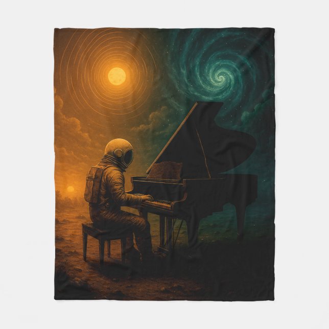 Astronaut Played Piano in Split Reality - Surreal Fleecefilt (Framsidan)
