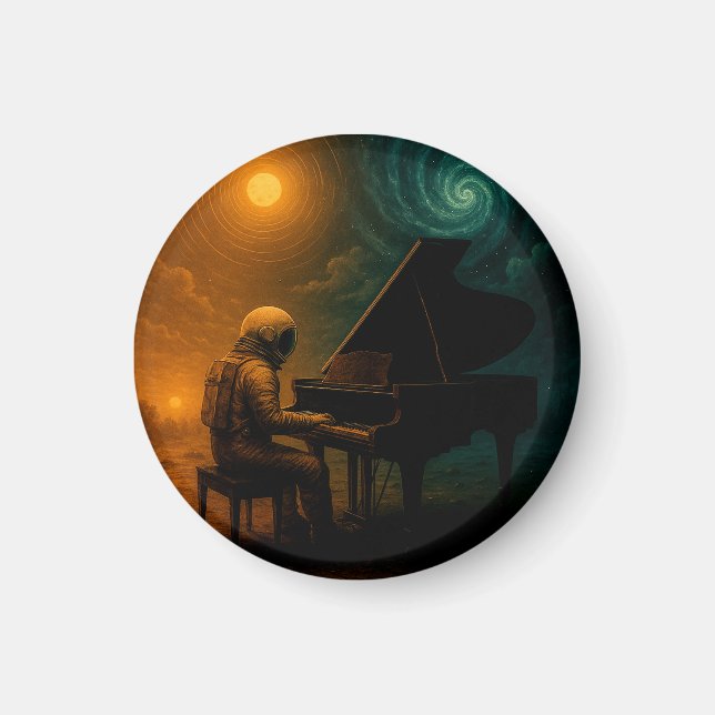 Astronaut Played Piano in Split Reality - Surreal Magnet (Framsidan)