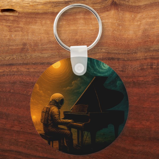 Astronaut Played Piano in Split Reality - Surreal Nyckelring (Framsida)