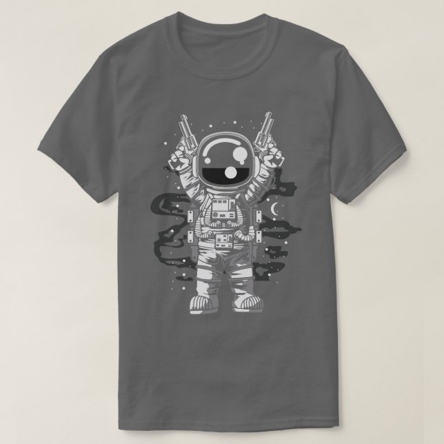 ASTRONAUT PLAYING GUN T SHIRT (Design framsida)