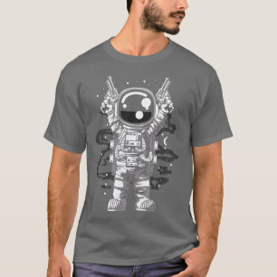 ASTRONAUT PLAYING GUN T SHIRT