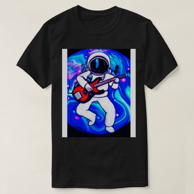 Astronaut Plays Guitar T Shirt (Design framsida)