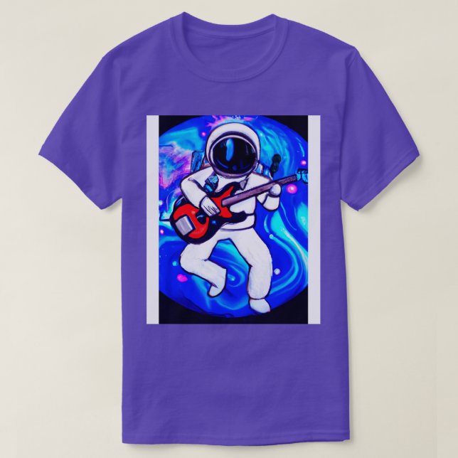 Astronaut Plays Guitar T Shirt (Design framsida)