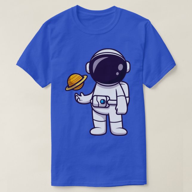 Astronaut Plutet Boll Tecknad1 T Shirt (Design framsida)
