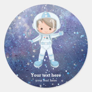 Astronaut-pojken Rymden Runt Klistermärke