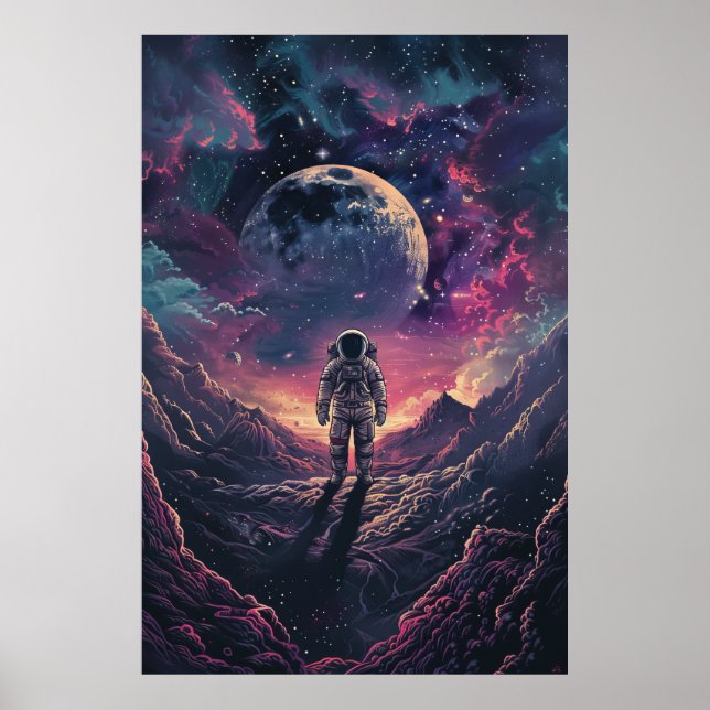 Astronaut Poster rymdforskning (Framsidan)