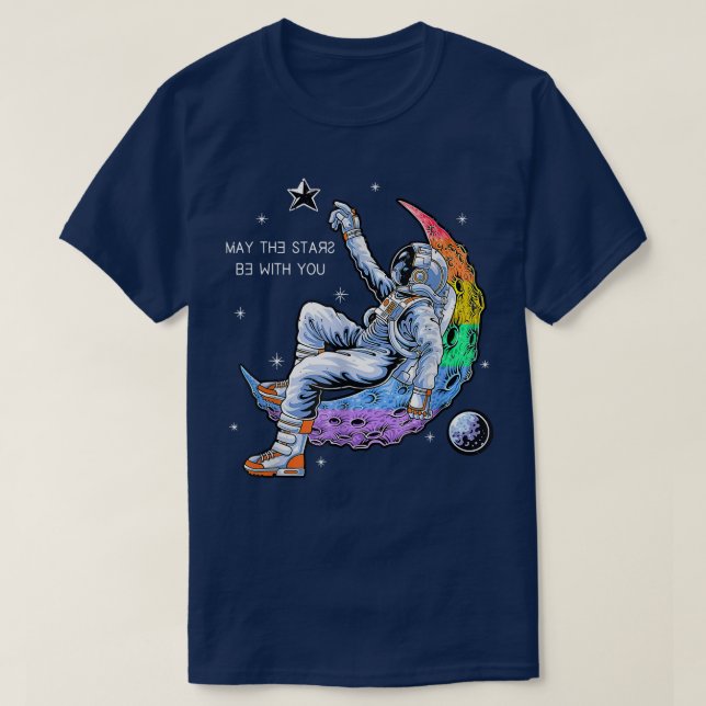 Astronaut Pride Space Man On The Moon LGBT+  T Shirt (Design framsida)