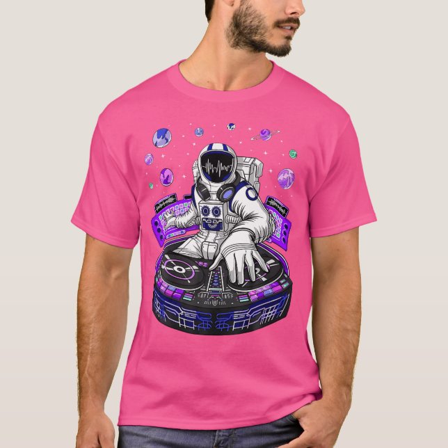 Astronaut Psychedelic House Music Dj Psytrance Tec T Shirt (Framsida)