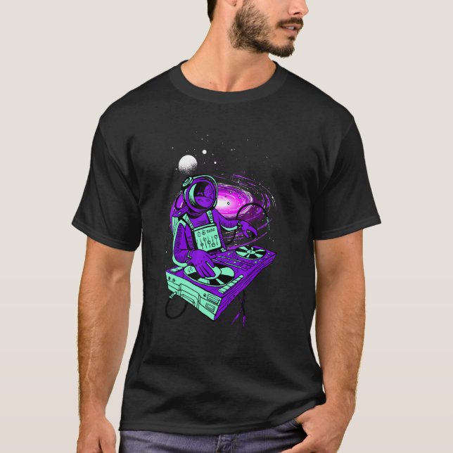 Astronaut Psychedelic Music Dj Mixer Psytrance Tec T Shirt (Framsida)