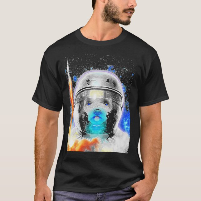 Astronaut Pudel Hund Pudel Hund älskare Pudel Hund T Shirt (Framsida)