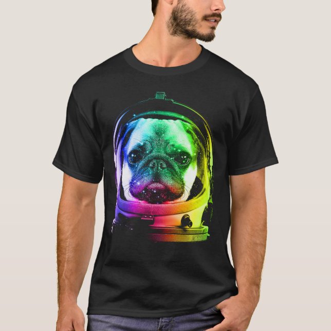 Astronaut pug t shirt (Framsida)