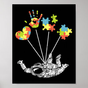 Astronaut Pussel Autism Medvetenhet Gåvor För Auti Poster