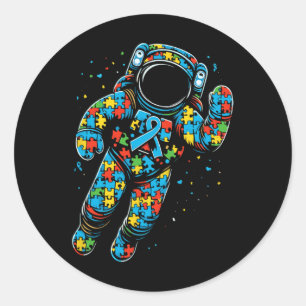 Astronaut Puzzle Autism Awareness Autistic Womens Runt Klistermärke