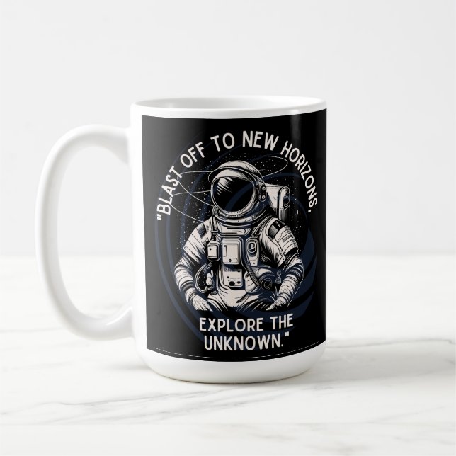 ASTRONAUT QUOTE, BLAST AV TILL NEW HORIZON KAFFEMUGG (Vänster)