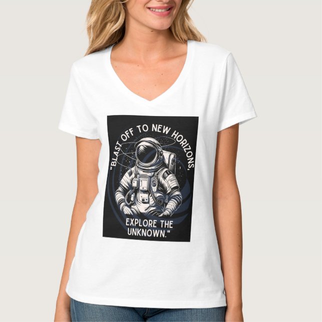 ASTRONAUT QUOTE, BLAST AV TILL NEW HORIZON T SHIRT (Framsida)