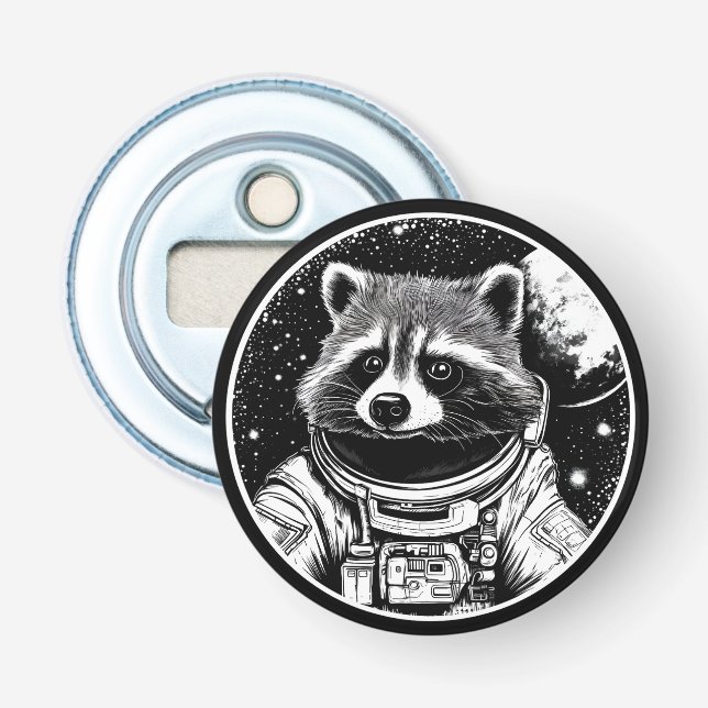Astronaut raccoon flasköppnare (Framsidan)