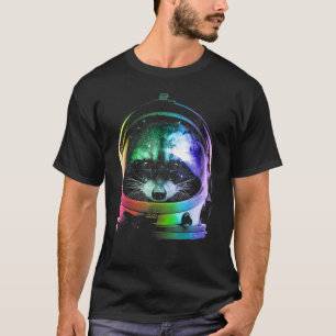 Astronaut Raccoon Space Katt För manar kvinnobarn T Shirt