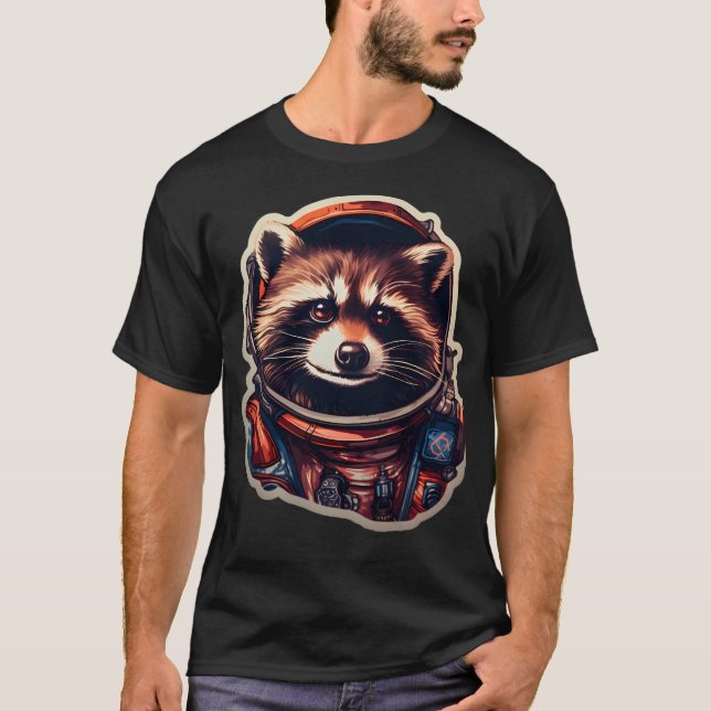 Astronaut Raccoon T Shirt (Framsida)