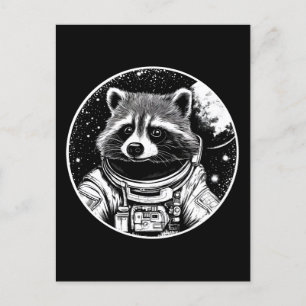 Astronaut raccoon vykort