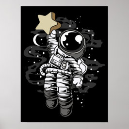 Astronaut Reaching for Star Poster