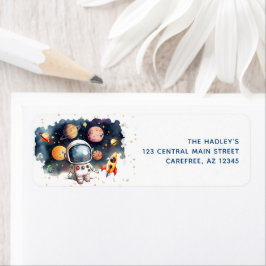 Astronaut-returadressetikett för externa planeter returadress etikett