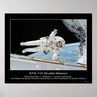 Astronaut Rex J. Walheim bredvid Internationell Sp Poster