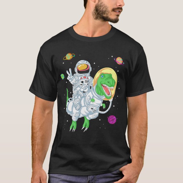 astronaut riddinosauer t shirt (Framsida)
