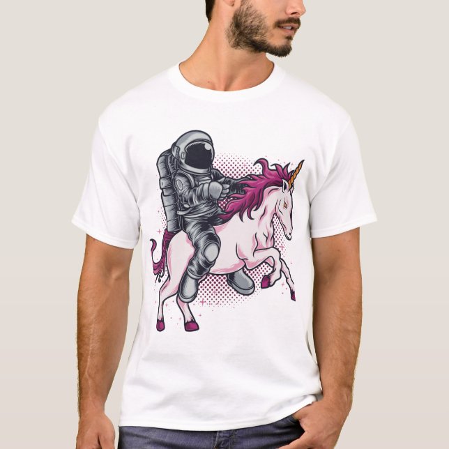 Astronaut rider på rosa Unicorn T-shirt Hat (Framsida)