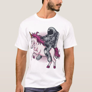 Astronaut rider på rosa Unicorn T-shirt Hat1