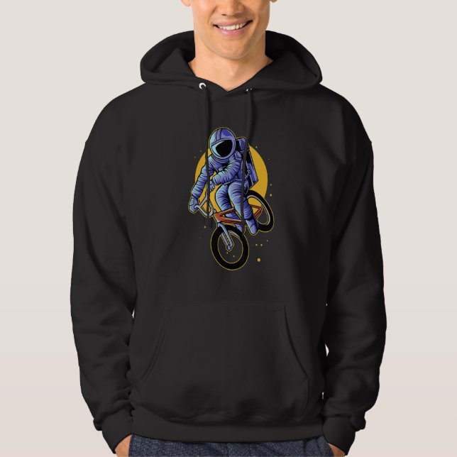 Astronaut Riding Bmx Moon Space Boys Girls Kids As Hoodie (Framsida)