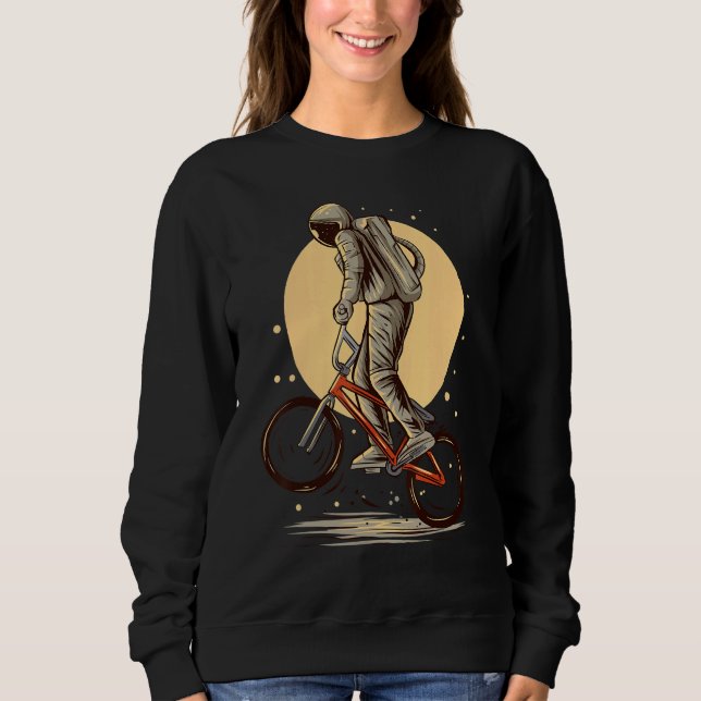 Astronaut Riding Bmx Moon Space Boys Girls Kids As T Shirt (Framsida)