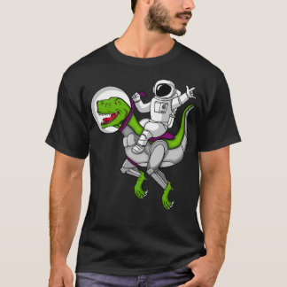 Astronaut Riding Dinosaur Space T Shirt